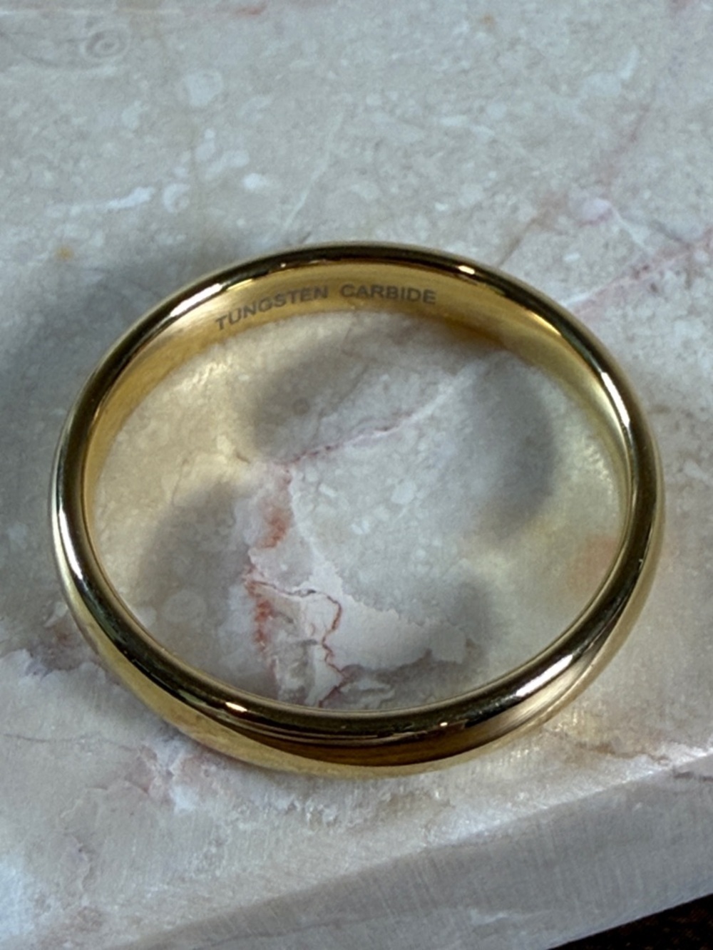 Polished Gold Tungsten Carbide Men's Wedding Band